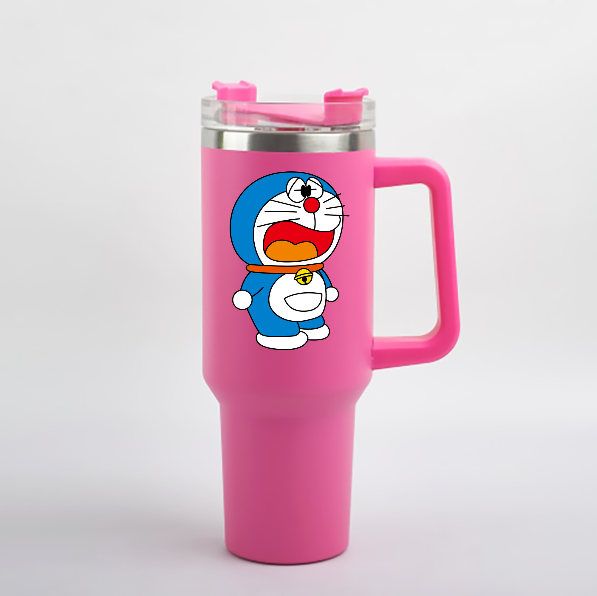 （画像用） ドラえもん Doraemon 1200mL車用タンブラー - クリスタルステッカー（プラスチックストロー付き）